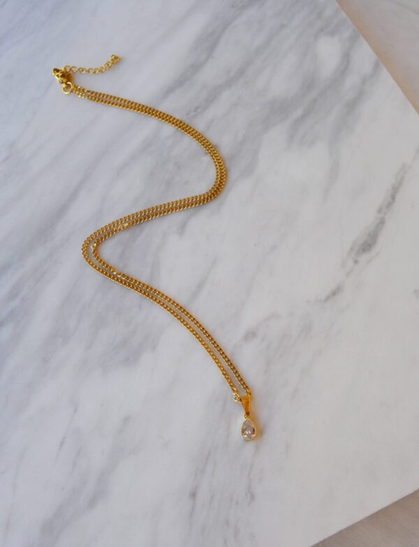 Crystal Zircon Drop Necklace