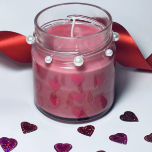 Valentine’s Κερί με Καρδιές & πέρλα