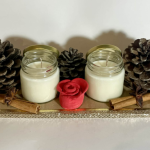 Διακοσμητική σύνθεση με κεριά & φυσικά στοιχεία